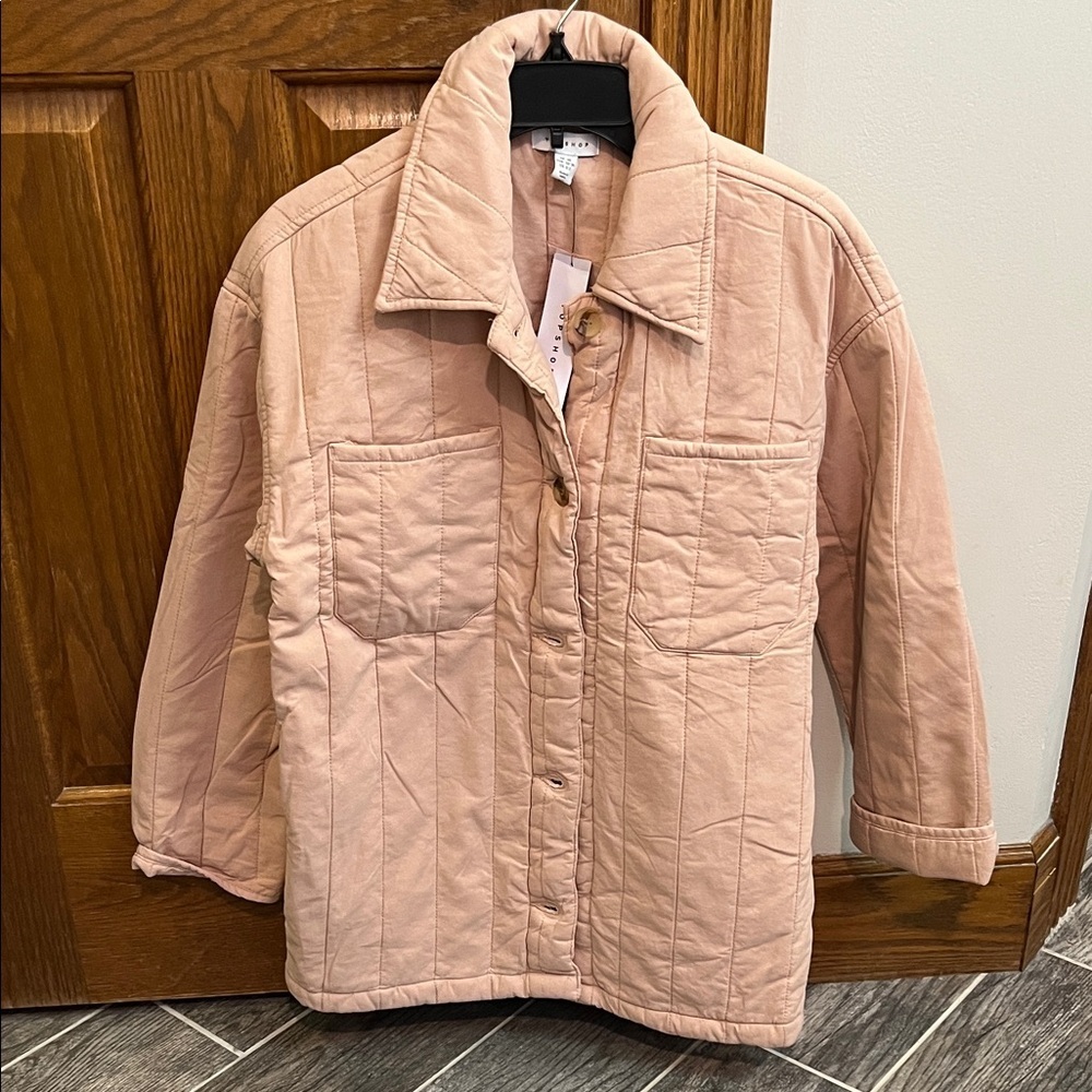 NWT Women’s Topshop Quilted Jacket, Dusty Pink cabincore Cottagecore